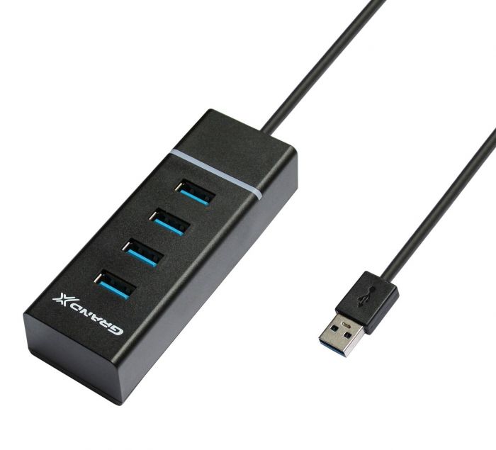 Концентратор Grand-X Travel 4хUSB3.0 Black (GH-412)