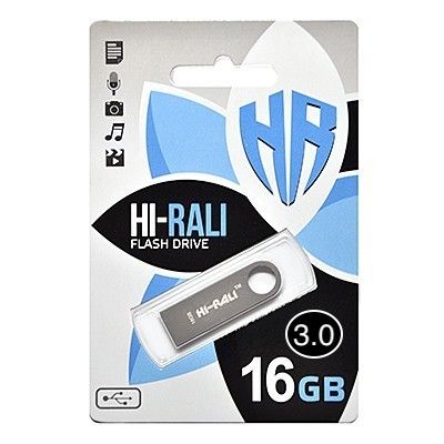 Флеш-накопичувач USB3.0 16GB Hi-Rali Shuttle Series Silver (HI-16GB3SHSL)