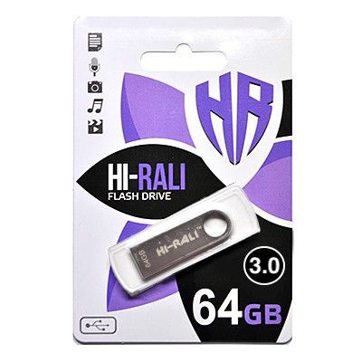 Флеш-накопичувач USB3.0 64GB Hi-Rali Shuttle Series Silver (HI-64GB3SHSL)