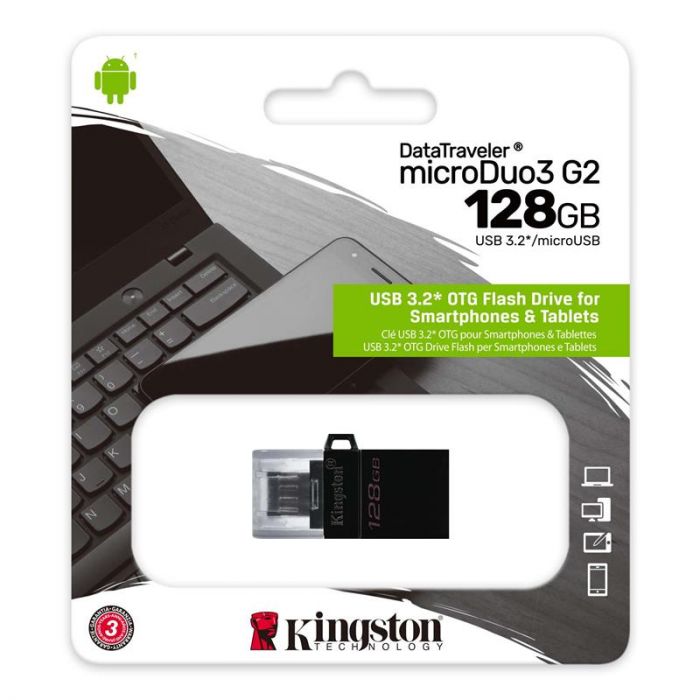 Флеш-накопичувач USB3.2 128GB OTG Kingston DataTraveler microDuo3 G2 (DTDUO3G2/128GB)