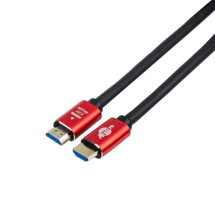 Кабель Atcom (24910) HDMI-HDMI ver 2.0, 4K, 10м Red/Gold, пакет