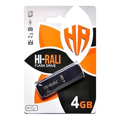Флеш-накопичувач USB 4GB Hi-Rali Taga Series Black (HI-4GBTAGBK)