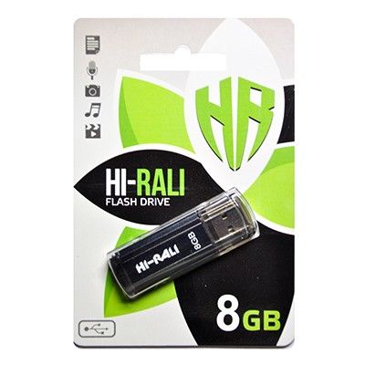 Флеш-накопичувач USB 8GB Hi-Rali Stark Series Black (HI-8GBSTBK)