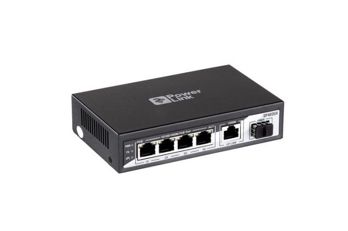 Комутатор 2E PowerLink SP402GX (4xGE PoE, 1xGE, 1xSFP Uplink, PoE Max 65W, некерований)