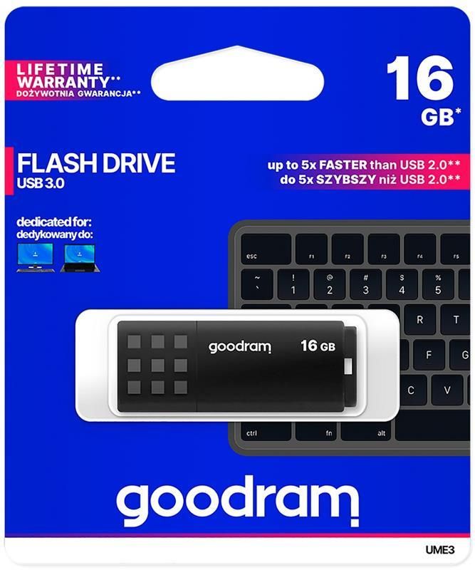 Флеш-накопичувач USB3.2 16GB GOODRAM UME3 Black (UME3-0160K0R11)