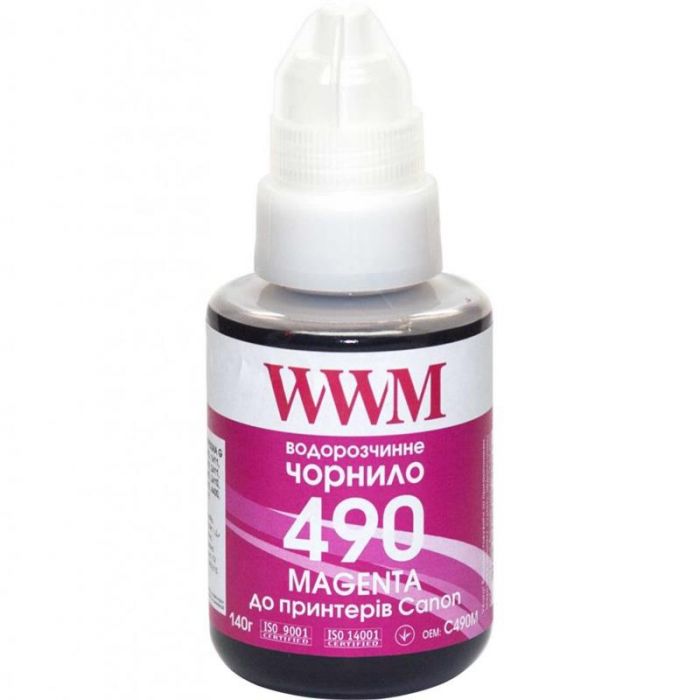 Чорнило WWM Canon Pixma G1400/G2400/G3400 Magenta (C490M) 140г