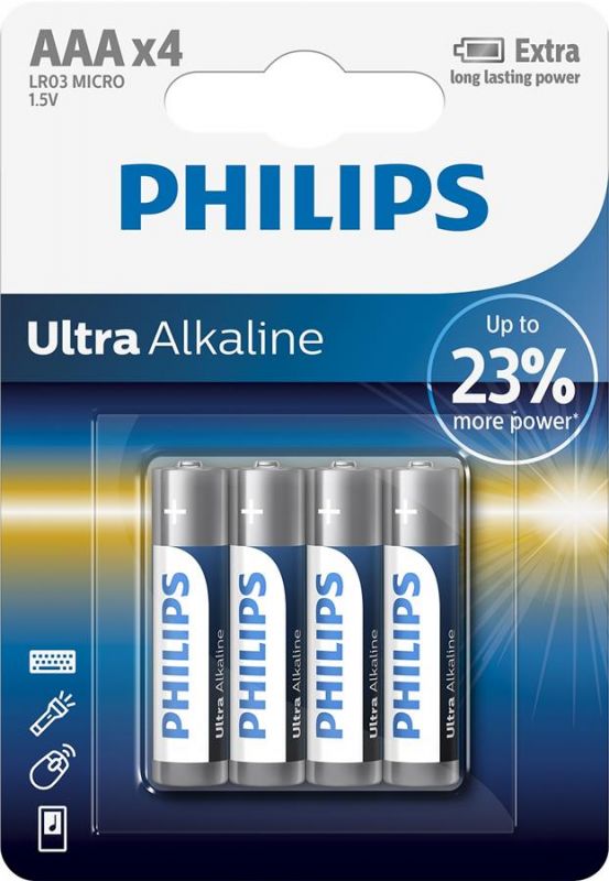 Батарейка Philips Ultra Alkaline AAA/LR03 BL 4 шт