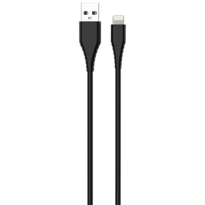 Кабель ColorWay USB-Lightning (PVC), 2.4А, 1м, Black (CW-CBUL024-BK)