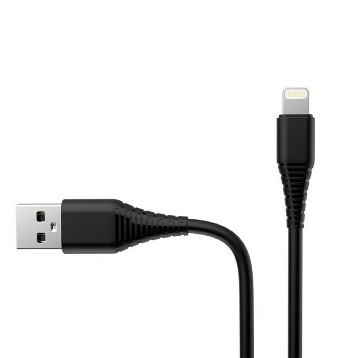 Кабель ColorWay USB-Lightning (PVC), 2.4А, 1м, Black (CW-CBUL024-BK)