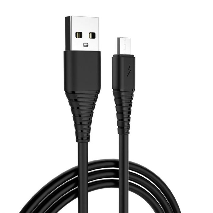 Кабель ColorWay USB-microUSB  (PVC), 2.4А, 1м, Black (CW-CBUM025-BK)