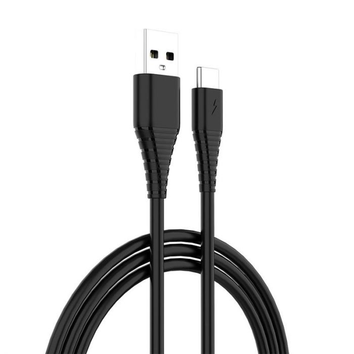 Кабель ColorWay USB-USB Type-C (PVC), 2.4А, 1м, Black (CW-CBUC026-BK)