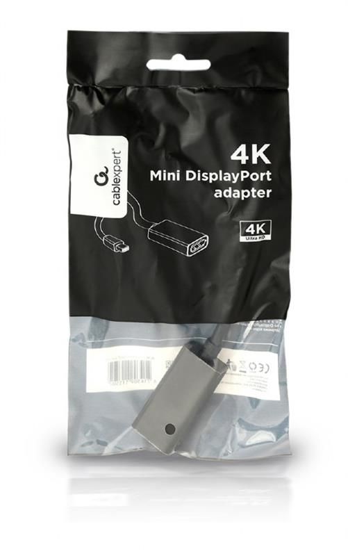 Адаптер Cablexpert (A-mDPM-DPF4K-01), MiniDisplayPort-DisplayPort, 0.15м, чорний