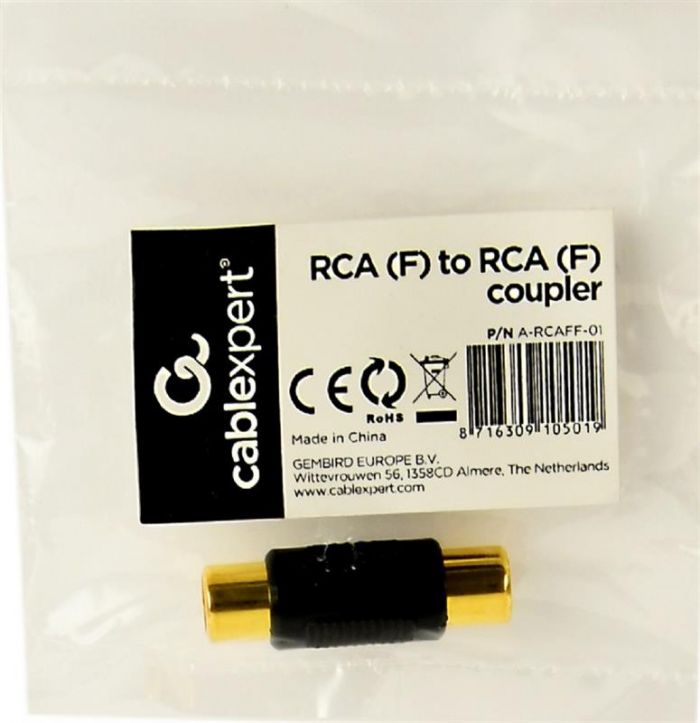 Перехідник Cablexpert RCA - RCA (F/F),Black (A-RCAFF-01)