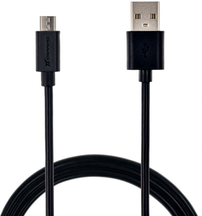 Кабель Grand-X USB-microUSB, Cu, 2.5м Black (PM025B) box