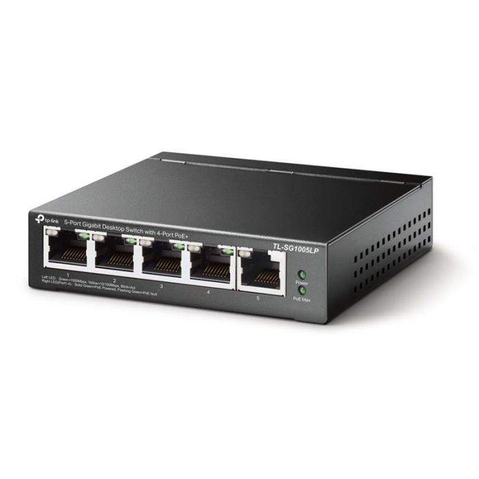 Комутатор TP-Link TL-SG1005LP (1хGE, 4xGE PoE+, max PoE 40W)