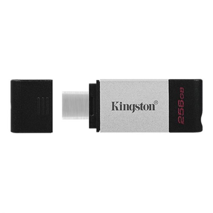 Флеш-накопичувач USB3.2 256GB Type-C Kingston DataTraveler 80 Grey/Black (DT80/256GB)