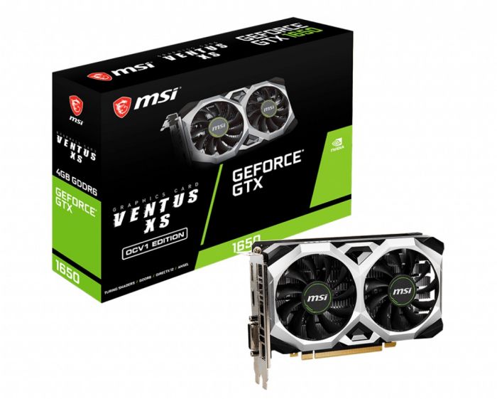 Відеокарта GF GTX 1650 4GB GDDR6 Ventus XS OCV1 MSI (GeForce GTX 1650 D6 VENTUS XS OCV1)