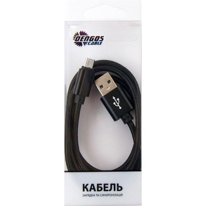 Кабель Dengos USB-microUSB 1м Black (NTK-M-MT-BLACK)