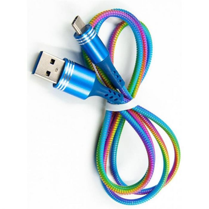 Кабель Dengos USB-USB Type-C 1м Rainbow (NTK-TC-SET-RAINBOW)