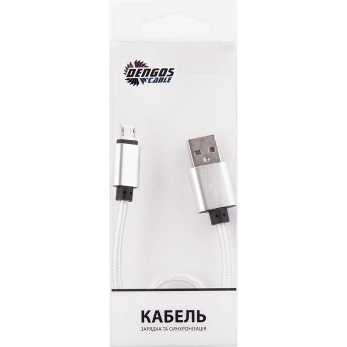 Кабель Dengos USB-microUSB 0.25м White (NTK-M-SHRT-WHITE)