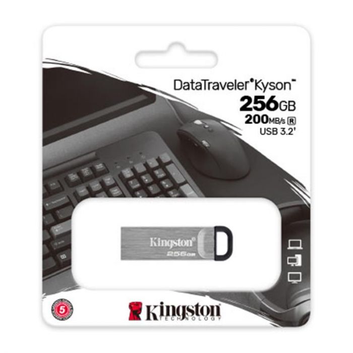 Флеш-накопичувач USB3.2 256GB Kingston DataTraveler Kyson Silver/Black (DTKN/256GB)