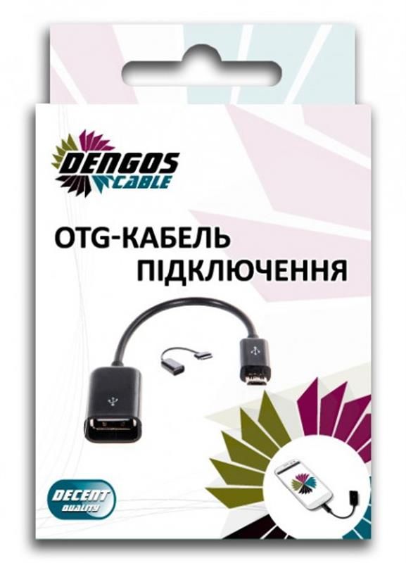 Кабель Dengos OTG USB-microUSB Black (S-K07)
