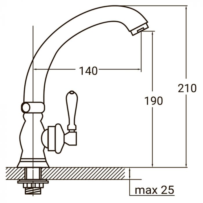 Змішувач PL ½" монокран на гайці (КРАТНО 2ШТ) AQUATICA PL-1G156C (9777600)