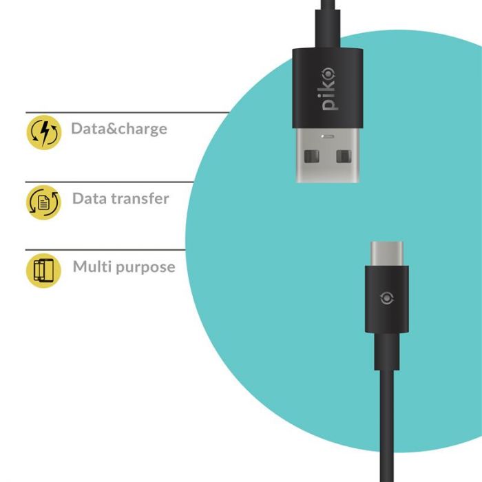 Кабель Piko CB-UT12 USB-USB Type-C 2м Black (1283126493850)