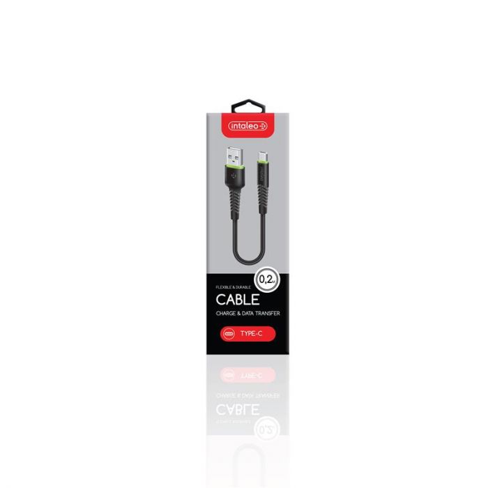 Кабель Intaleo CBFLEXT0 USB - USB Type-C (M/M), 0.2 м, Black (1283126487446)