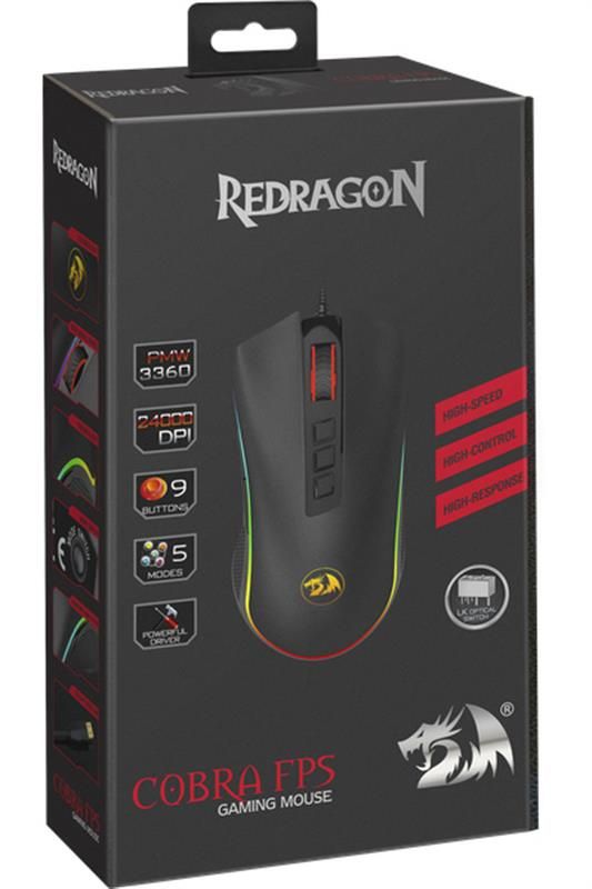 Мишка Defender Redragon Cobra FPS RGB (78284) Black USB