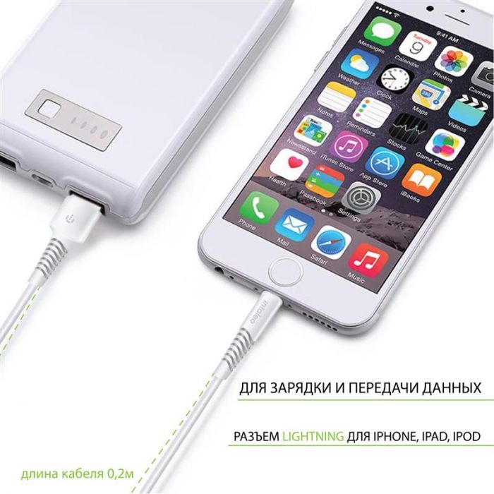 Кабель Intaleo CBFLEXL0 USB-Lightning 0.2м White (1283126487439)