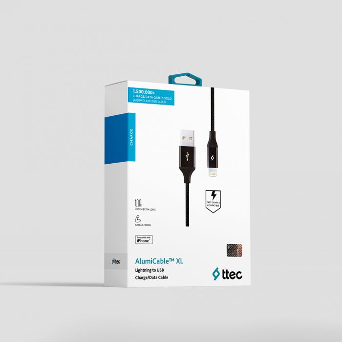 Кабель Ttec (2DK19S) USB - Lightning, AlumiCable, 2м, Black