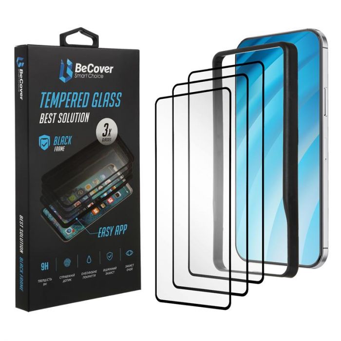 Захисне скло BeCover Premium Easy Installation для Xiaomi Redmi Note 9/10X Clear 3шт (705483)