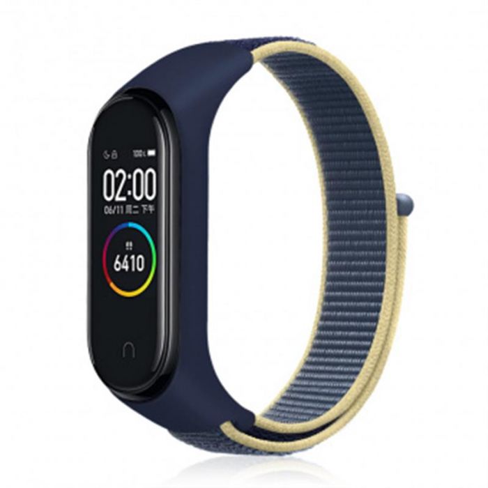 Ремінець BeCover Nylon Style для Xiaomi Mi Smart Band 5/Mi Smart Band 6 Deep Blue/Sand (705422)