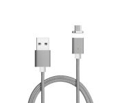 Кабель Voltronic USB-microUSB, магнітний, 1м, Gray (YT-MCFB-M/Gr/15591) блістер