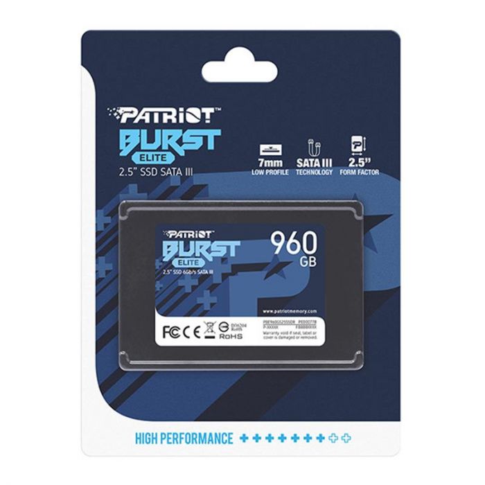 Накопичувач SSD  960GB Patriot Burst Elite 2.5" SATAIII TLC (PBE960GS25SSDR)