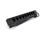 Подовжувач Merlion 9 розеток, 19", 1U, 1.8 м (1U-M9-K-GER/00499)