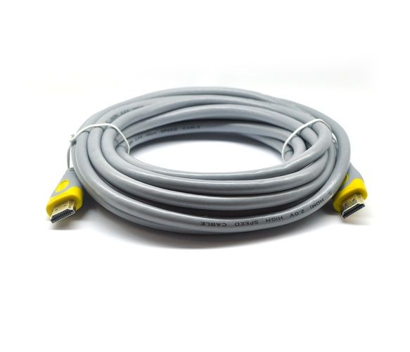Кабель Merlion HDMI - HDMI V 2.0, (M/M), 20 м, Grey/Yellow (YT-HDMI(M)/(M)HSV2.0-20m/16189) пакет