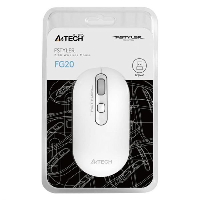 Мишка бездротова A4Tech FG20 White USB