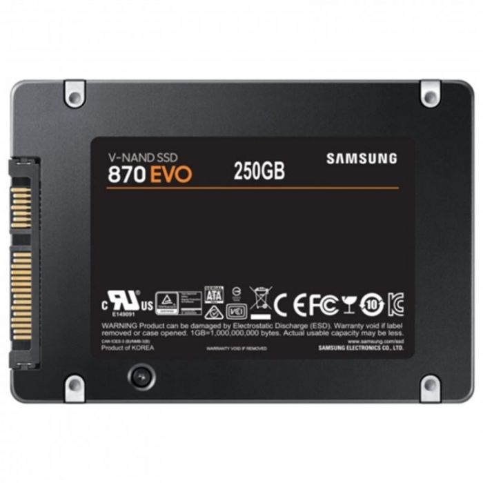 Накопичувач SSD  250GB Samsung 870 EVO 2.5" SATAIII MLC (MZ-77E250BW)