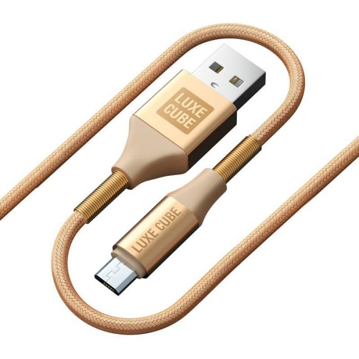 Кабель Luxe Cube Armored USB-microUSB, 1м, золотий (8886669689204)