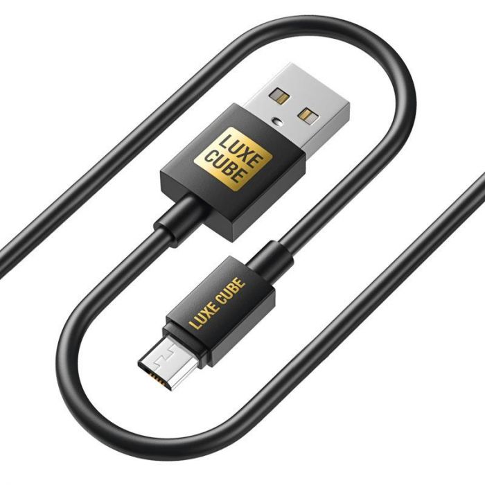 Кабель Luxe Cube USB-microUSB, 3А, 1м, чорний (7775557575266)