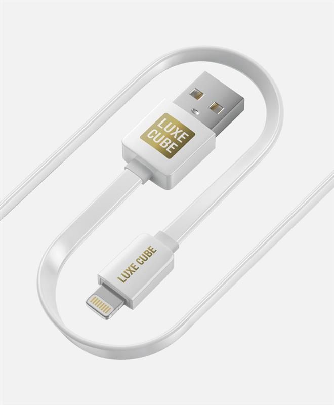 Кабель Luxe Cube Flat USB-Lightning, 1м, білий (2231252965016)