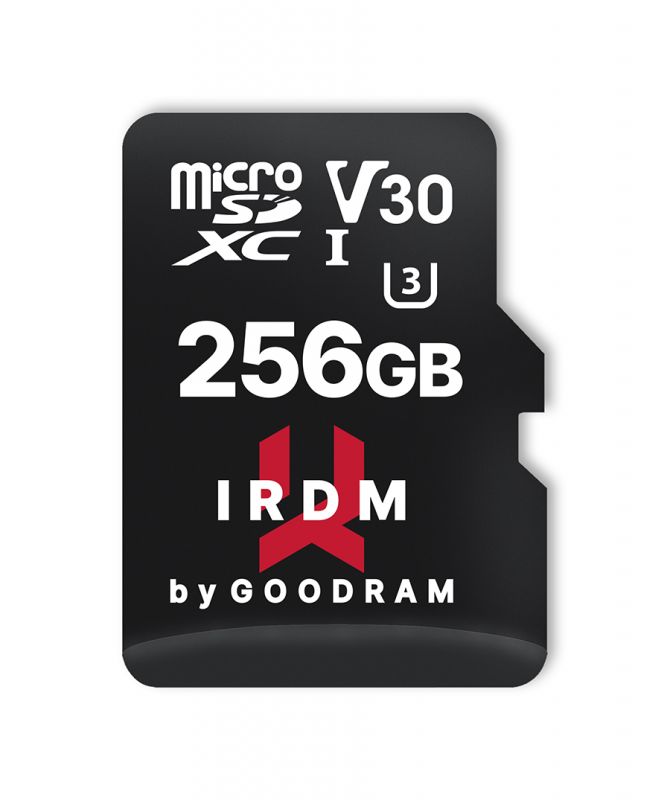 Карта пам`яті MicroSDXC  256GB UHS-I/U3 Class 10 GoodRam IRDM + SD-адаптер R100/W70MB/s (IR-M3AA-2560R12)