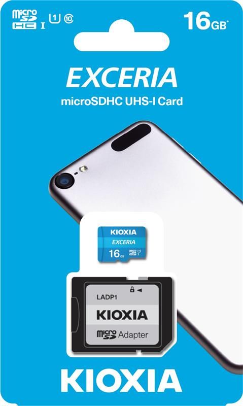 Карта пам`ятi MicroSDHC 16GB UHS-I Class 10 Kioxia Exceria R100MB/s (LMEX1L016GG2) + SD-адаптер