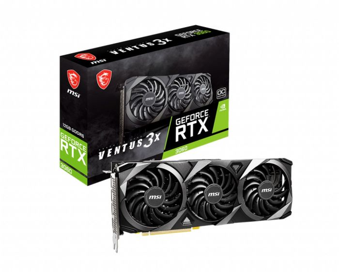 Відеокарта GF RTX 3060 12GB GDDR6 Ventus 3X OC MSI (GeForce RTX 3060 VENTUS 3X 12G OC)