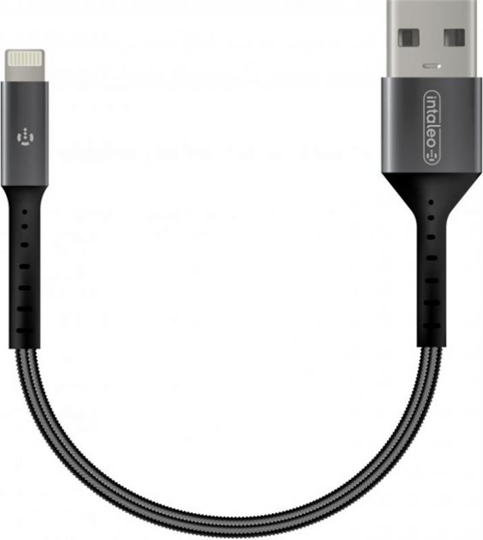 Кабель Intaleo CB0 USB-Lightning 0.2м Black/Grey (1283126495618)