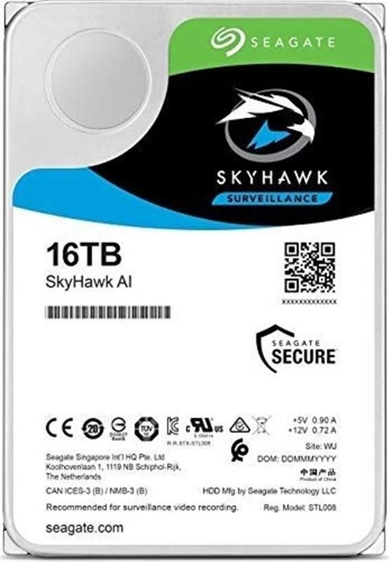 Накопичувач HDD SATA 16.0TB Seagate SkyHawk AI Surveillance 7200rpm 256MB (ST16000VE002)