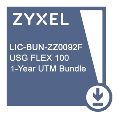 Підписка Zyxel на всі сервіси безпеки (AS, AV, CF, IDP / DPI, SecuReporter Premium) терміном 1 рік для USG FLEX 100 і 100W (LIC-BUN-ZZ0092F)