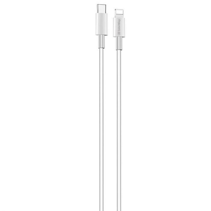 Кабель ColorWay USB-C-Lightning, 3.0А, 1м, White (CW-CBPDCL032-WH)